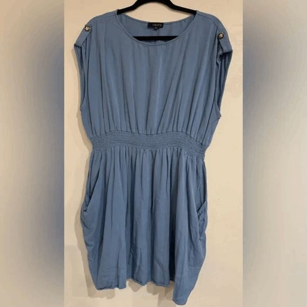 Women's Dress Lightweight W/Pockets Smocked Waist Beachy Comfy Casual